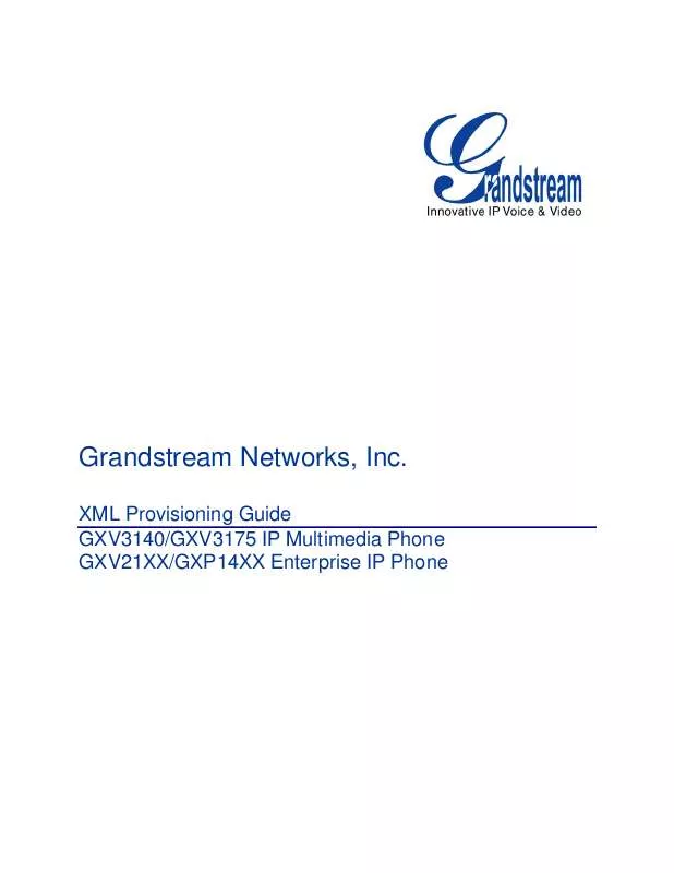Mode d'emploi GRANDSTREAM GXP1400