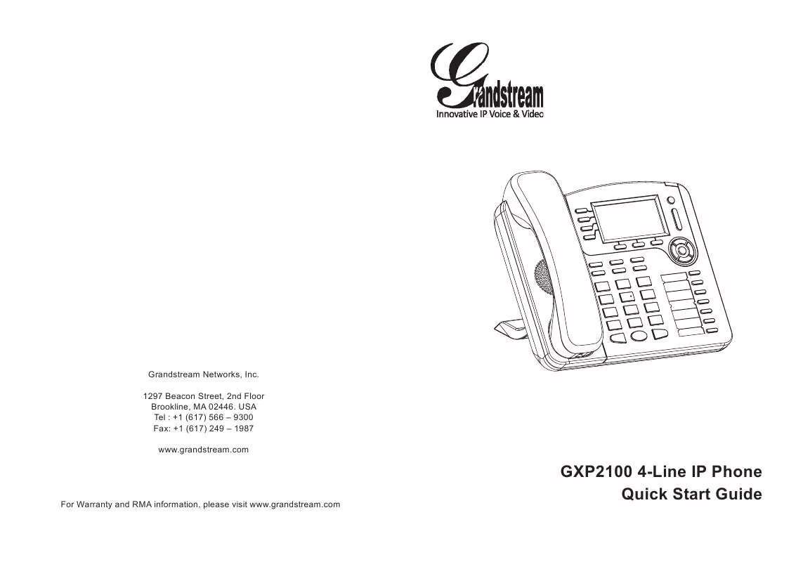 Mode d'emploi GRANDSTREAM GXP2100 4-LINE