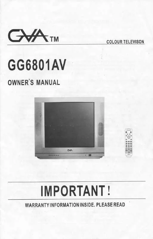 Mode d'emploi GVA GG6801AV
