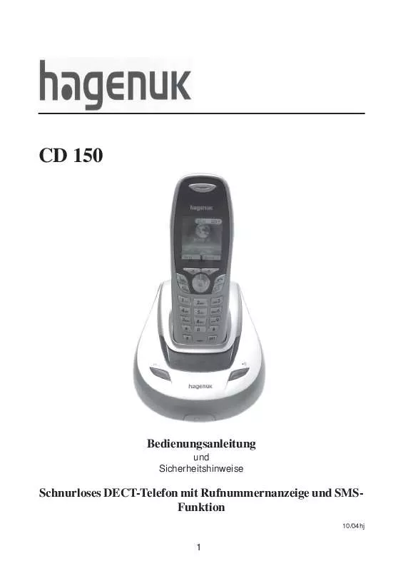 Mode d'emploi HAGENUK CD150