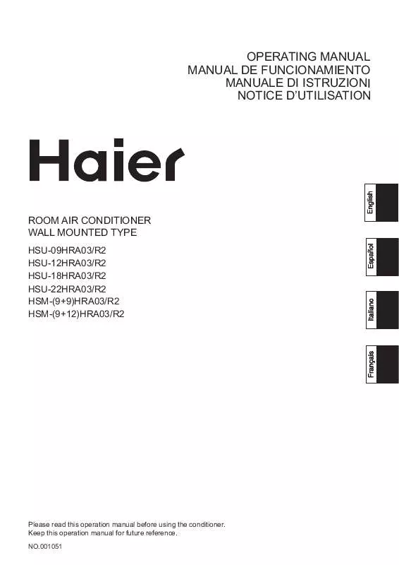 Mode d'emploi HAIER H2SM-HRA03-R2