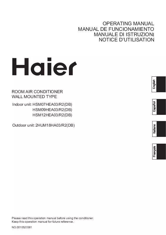 Mode d'emploi HAIER HSM070912HEA03-R2