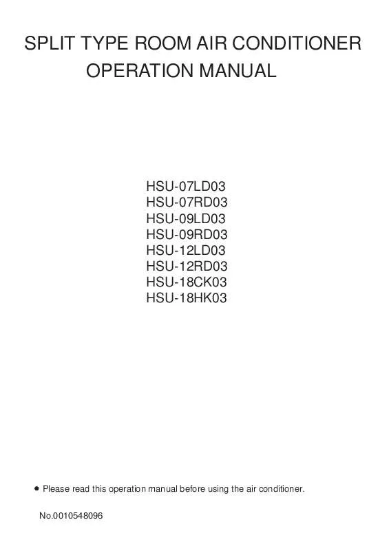 Mode d'emploi HAIER HSU-07RD03