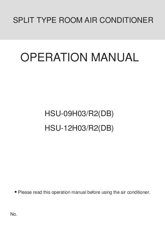 Mode d'emploi HAIER HSU-09H03-R2