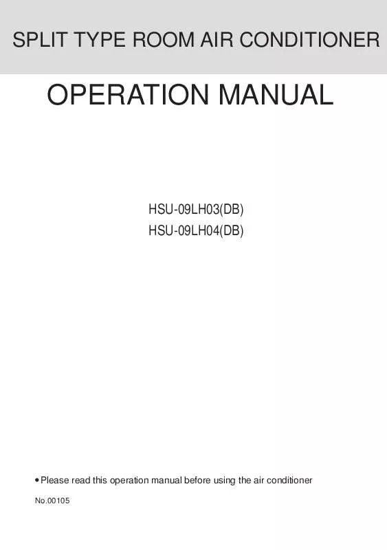 Mode d'emploi HAIER HSU-09LH04