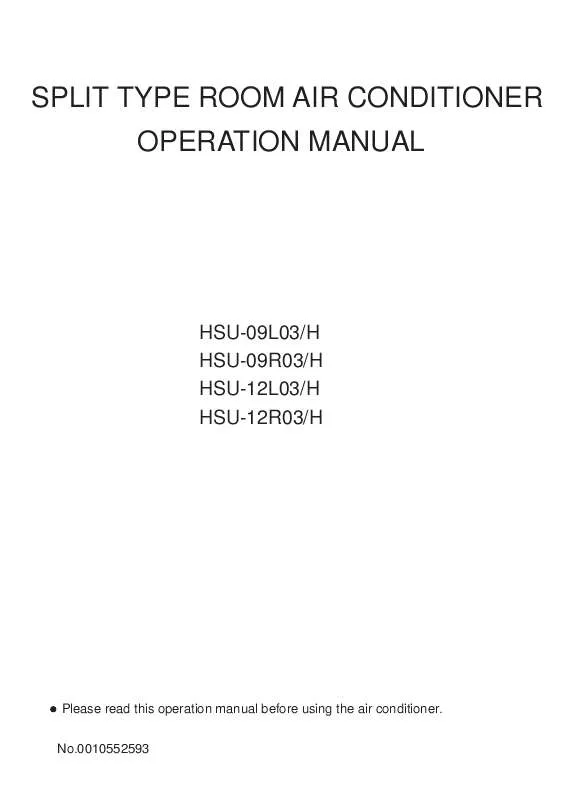 Mode d'emploi HAIER HSU-09R03/H