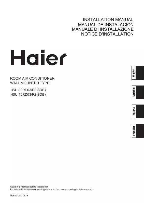 Mode d'emploi HAIER HSU-09RD03-R2