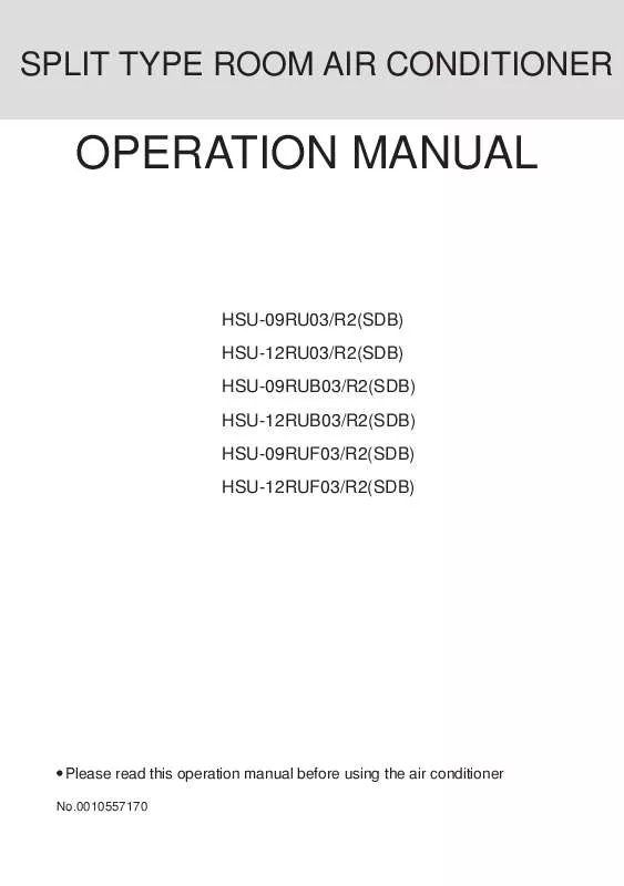 Mode d'emploi HAIER HSU-09RUF03/R2