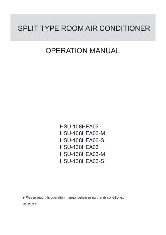 Mode d'emploi HAIER HSU-138HEA03