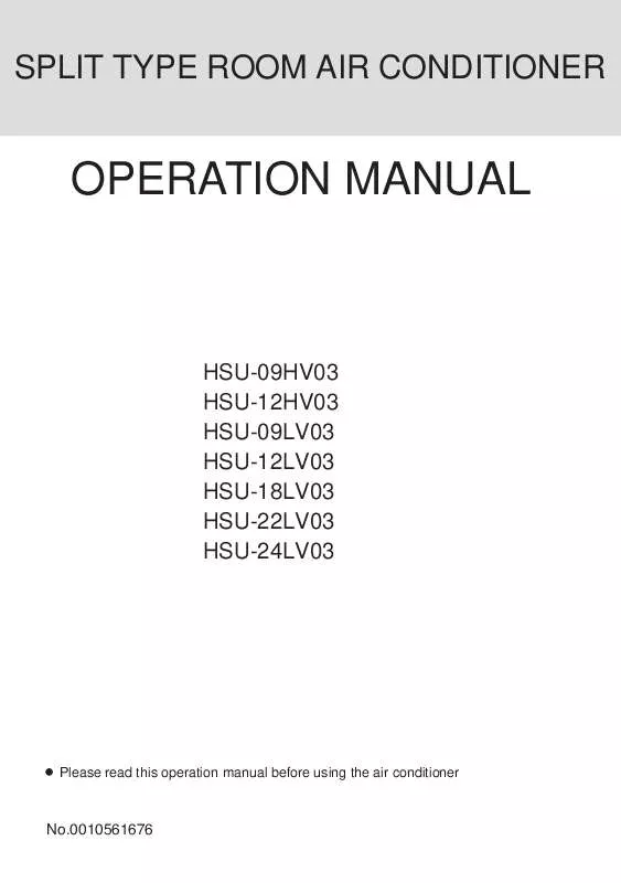 Mode d'emploi HAIER HSU-12HV03