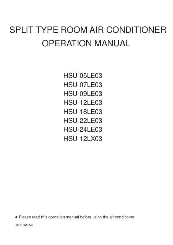 Mode d'emploi HAIER HSU-12LX03
