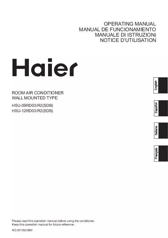 Mode d'emploi HAIER HSU-12RD03-R2