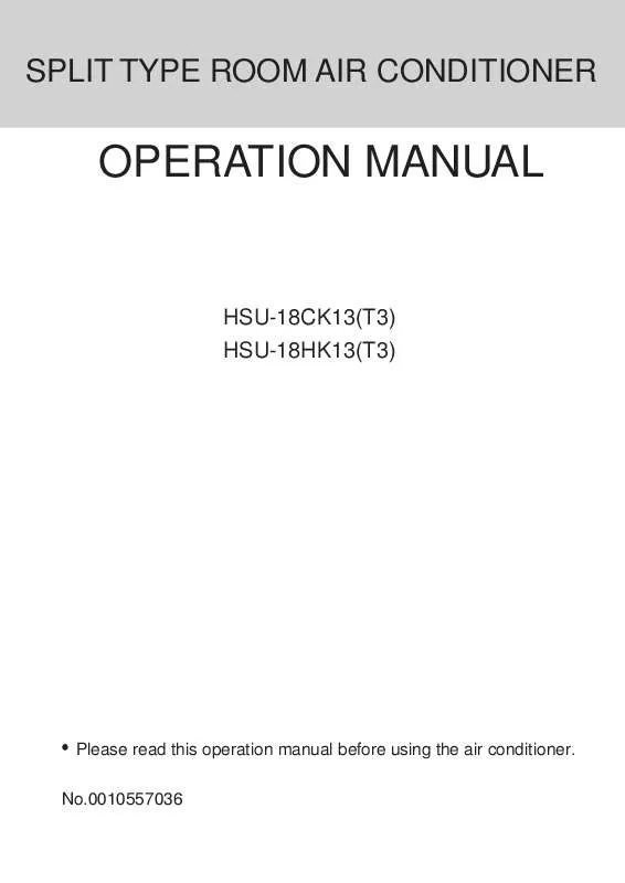 Mode d'emploi HAIER HSU-18CK13(T3)