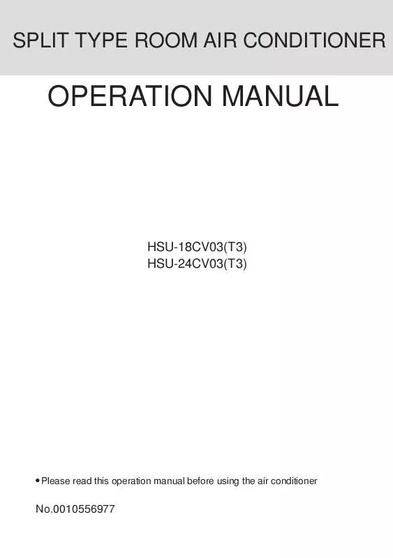 Mode d'emploi HAIER HSU-18CV03(T3)