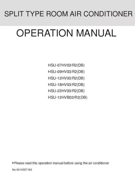 Mode d'emploi HAIER HSU-18HV03R2(DB)