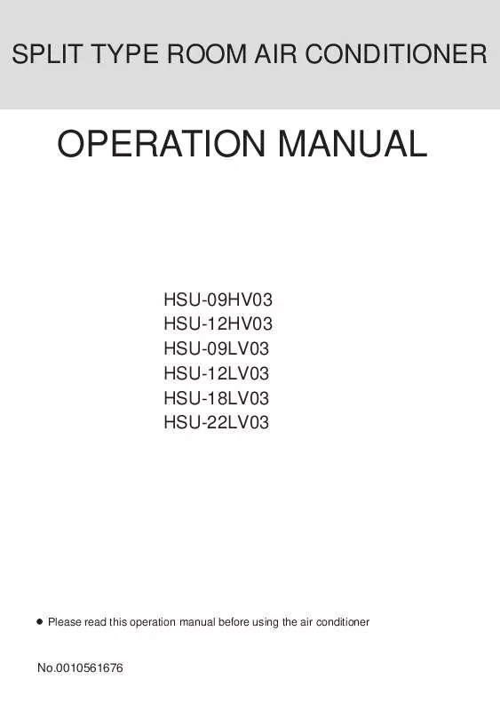 Mode d'emploi HAIER HSU-22LV03