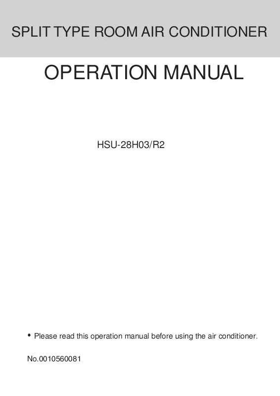 Mode d'emploi HAIER HSU-28H03/R2