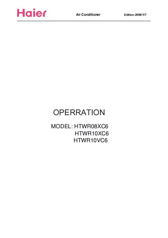 Mode d'emploi HAIER HTWR10VC6