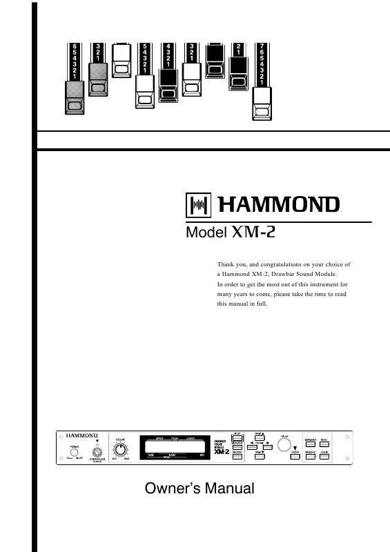 Mode d'emploi HAMMOND XM-2