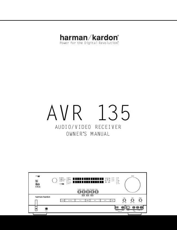 Mode d'emploi HARMAN KARDON AVR 135