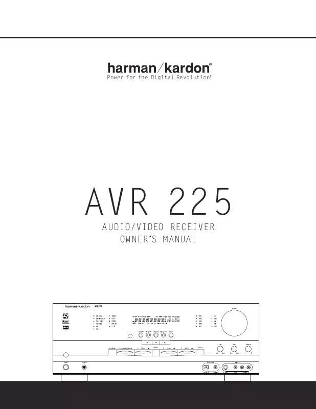 Mode d'emploi HARMAN KARDON AVR 225