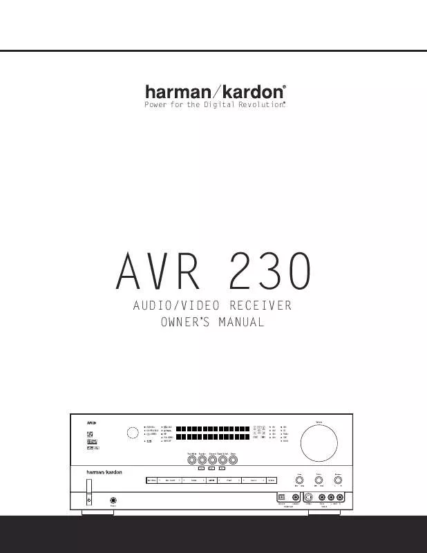 Mode d'emploi HARMAN KARDON AVR 230