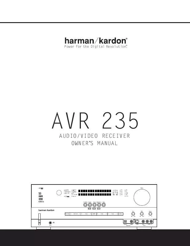 Mode d'emploi HARMAN KARDON AVR 235