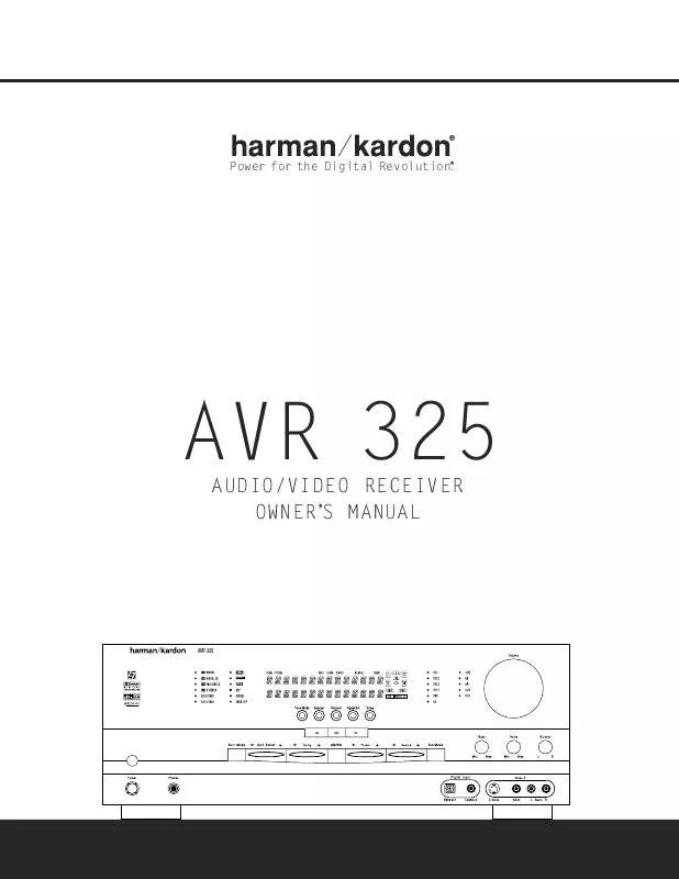 Mode d'emploi HARMAN KARDON AVR 325