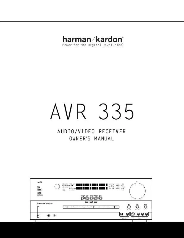 Mode d'emploi HARMAN KARDON AVR 335