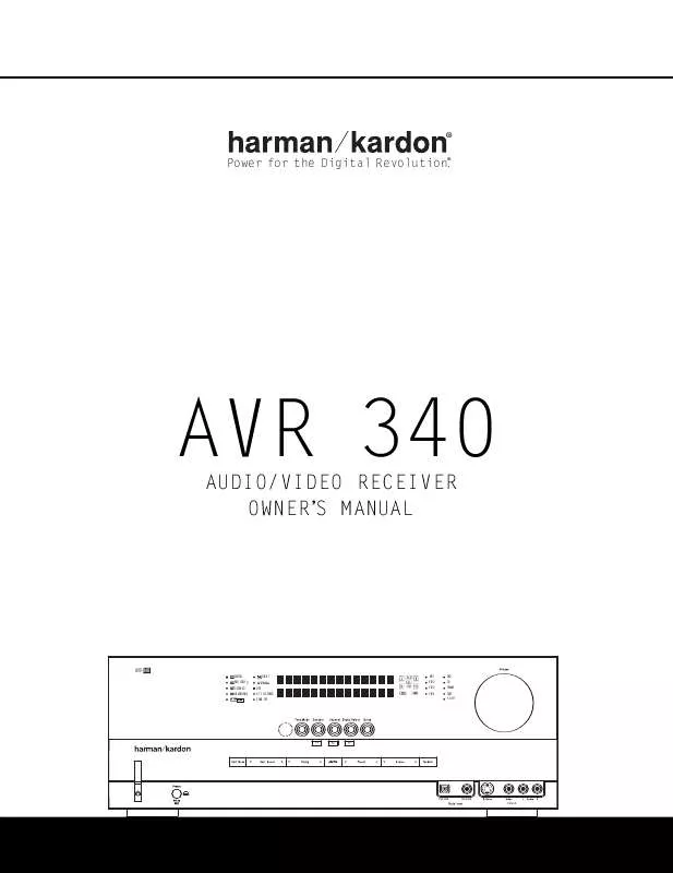 Mode d'emploi HARMAN KARDON AVR 340