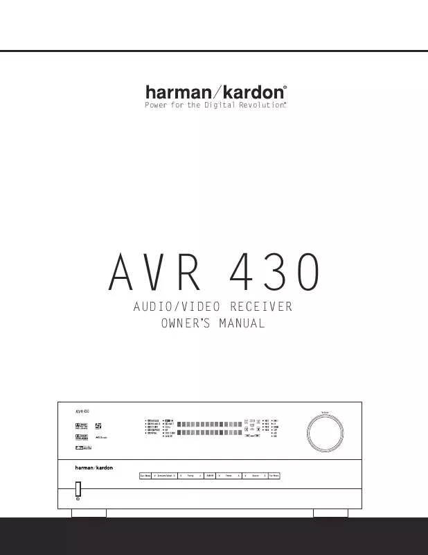 Mode d'emploi HARMAN KARDON AVR 430