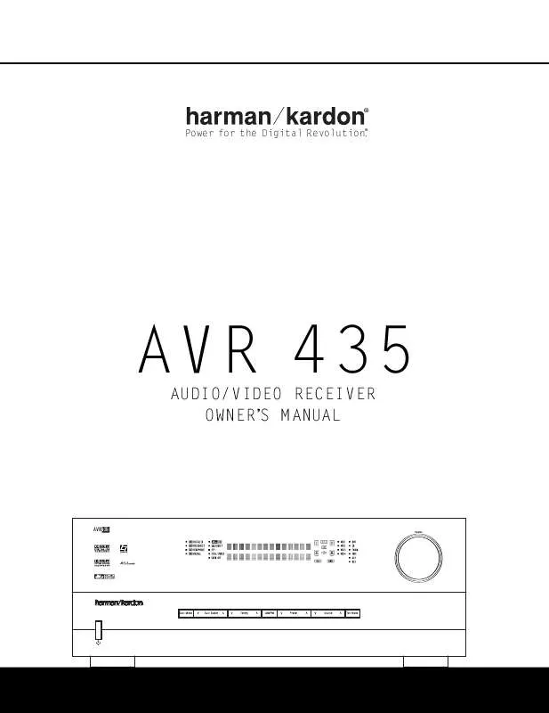 Mode d'emploi HARMAN KARDON AVR 435
