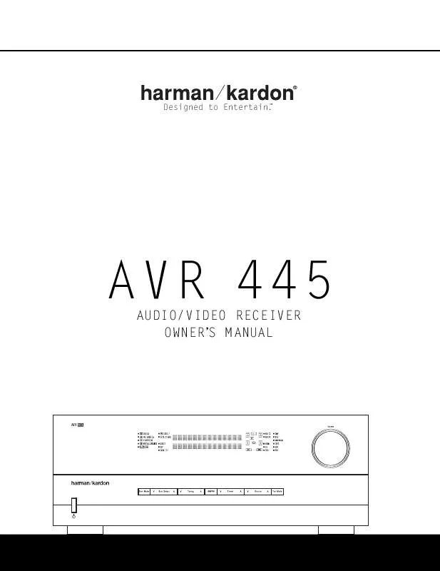 Mode d'emploi HARMAN KARDON AVR 445