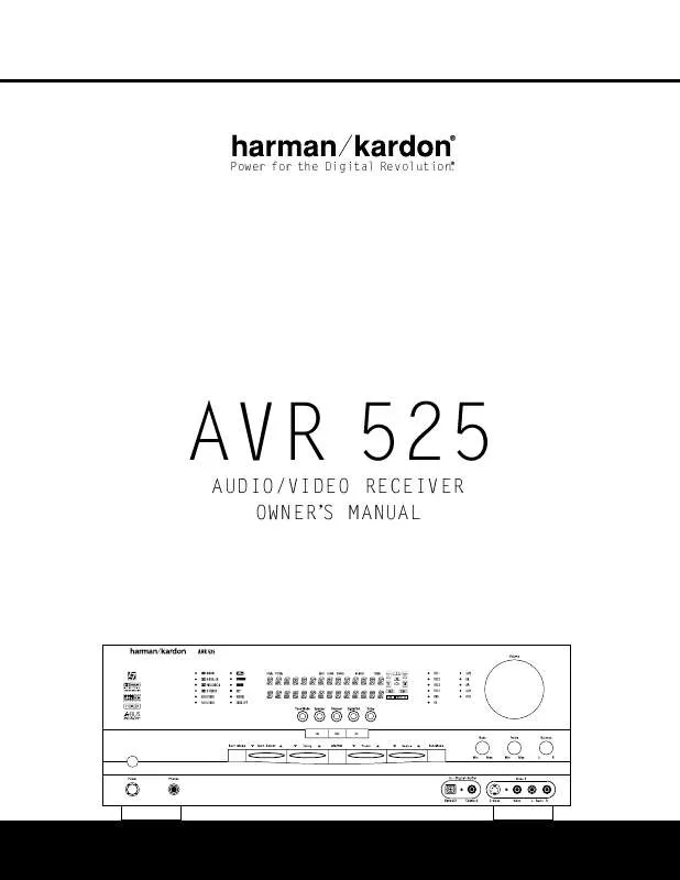 Mode d'emploi HARMAN KARDON AVR 525