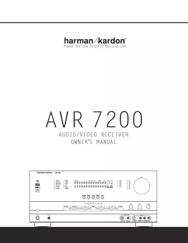 Mode d'emploi HARMAN KARDON AVR 7200