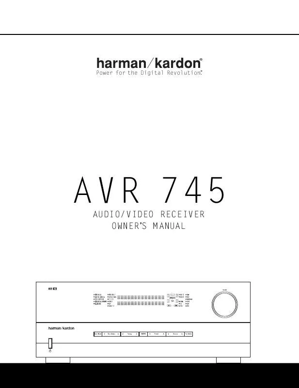 Mode d'emploi HARMAN KARDON AVR 745