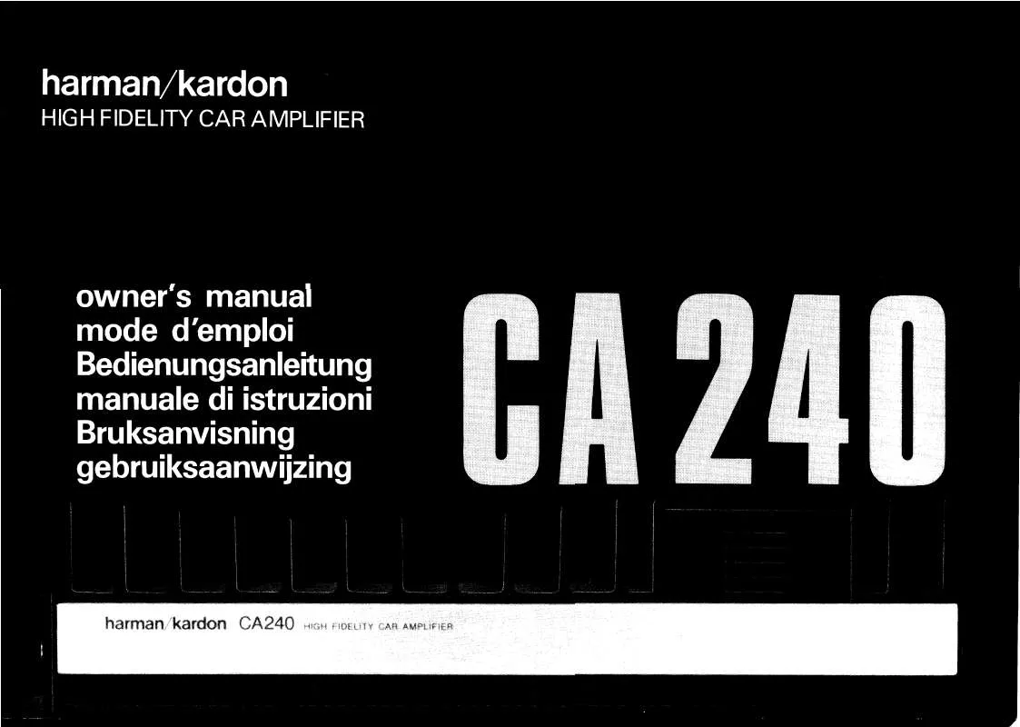Mode d'emploi HARMAN KARDON CA240