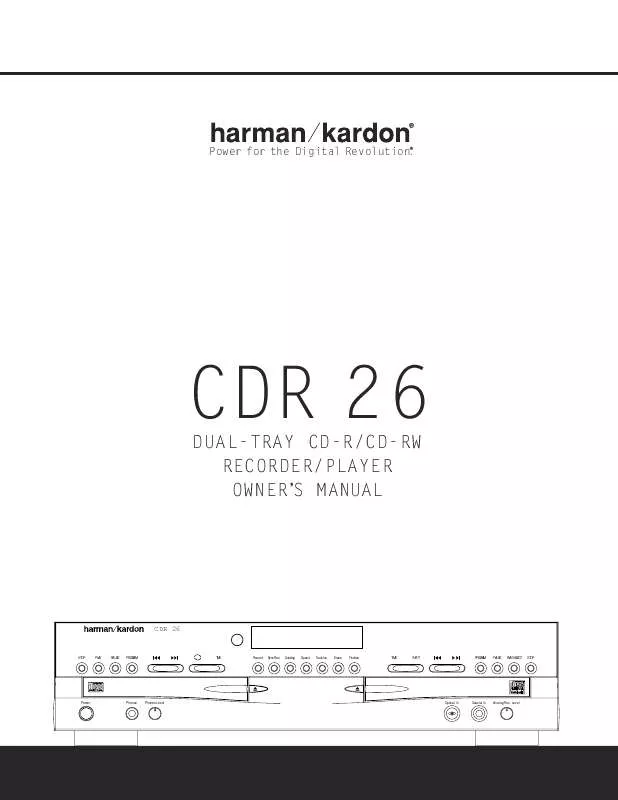 Mode d'emploi HARMAN KARDON CDR 26