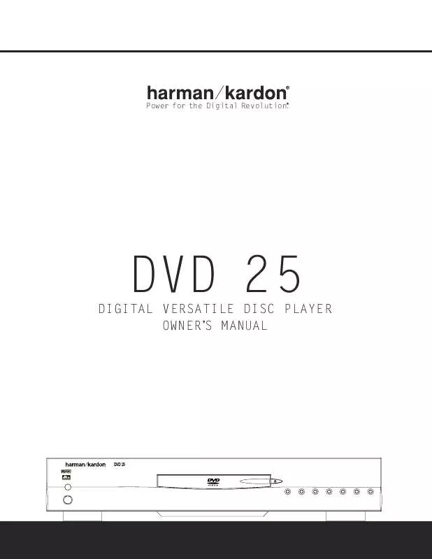 Mode d'emploi HARMAN KARDON DVD 25