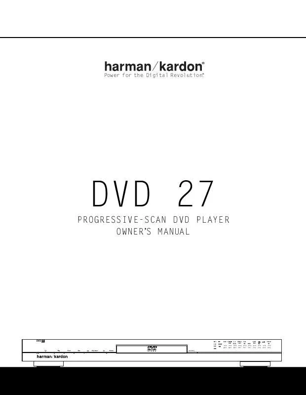Mode d'emploi HARMAN KARDON DVD 27