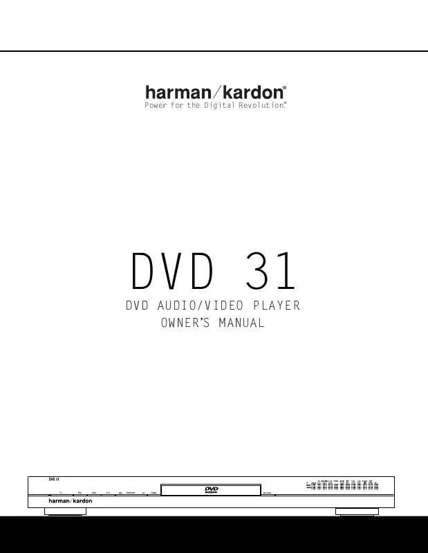 Mode d'emploi HARMAN KARDON DVD 31