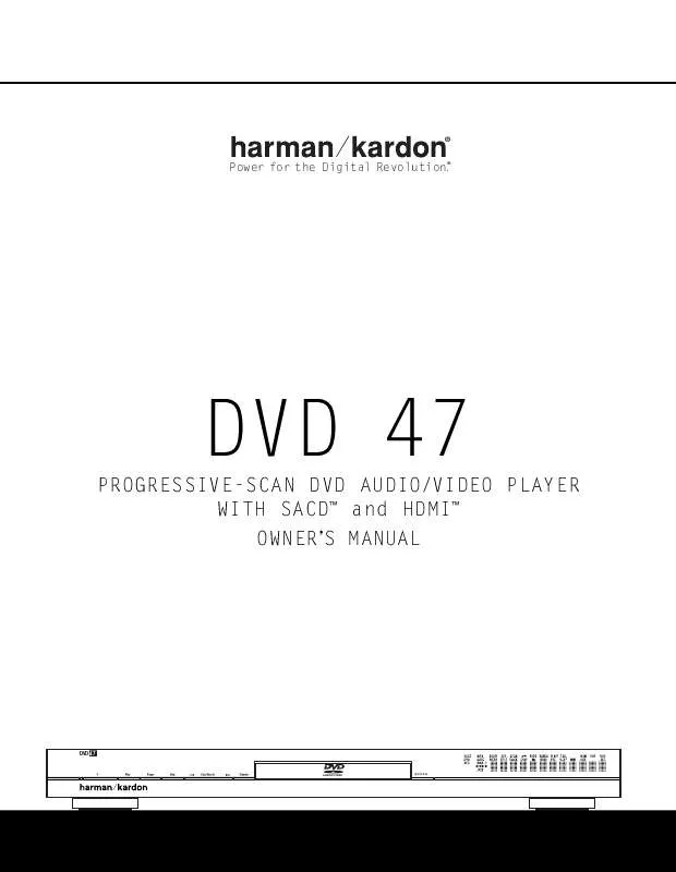 Mode d'emploi HARMAN KARDON DVD 47