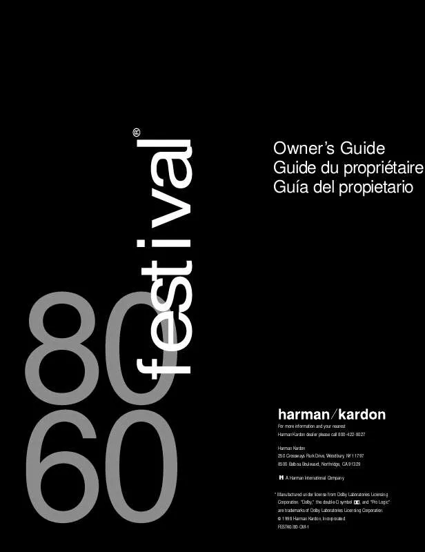 Mode d'emploi HARMAN KARDON FESTIVAL 60