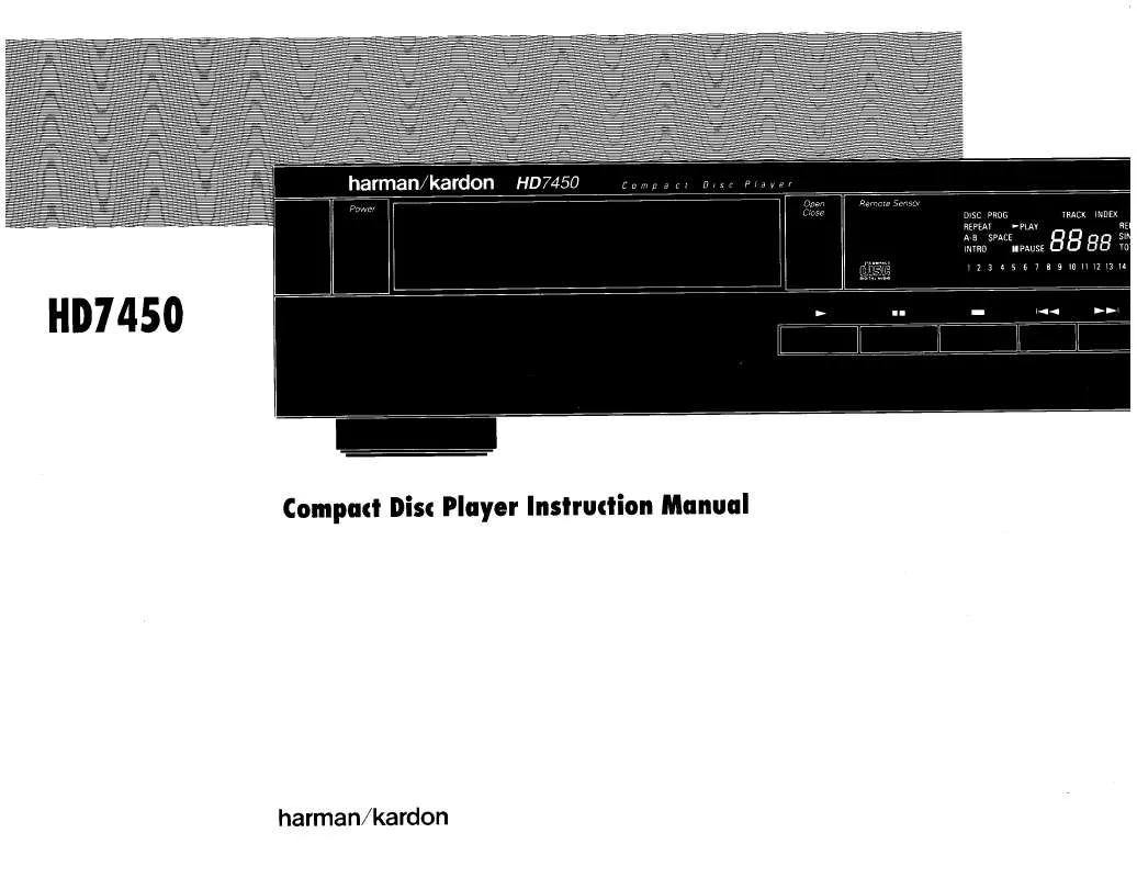 Mode d'emploi HARMAN KARDON HD7450