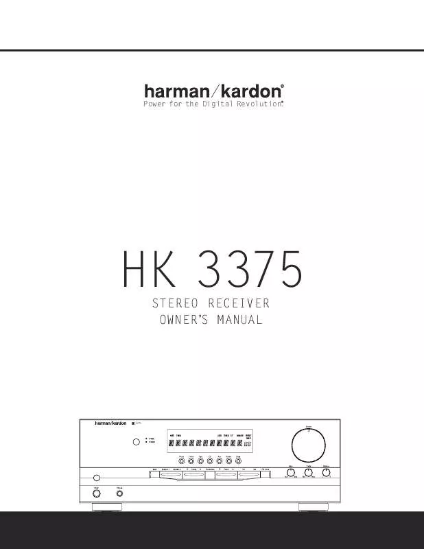 Mode d'emploi HARMAN KARDON HK 3375