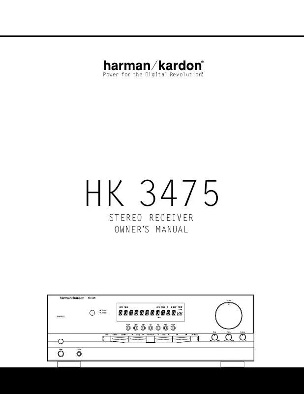 Mode d'emploi HARMAN KARDON HK 3475