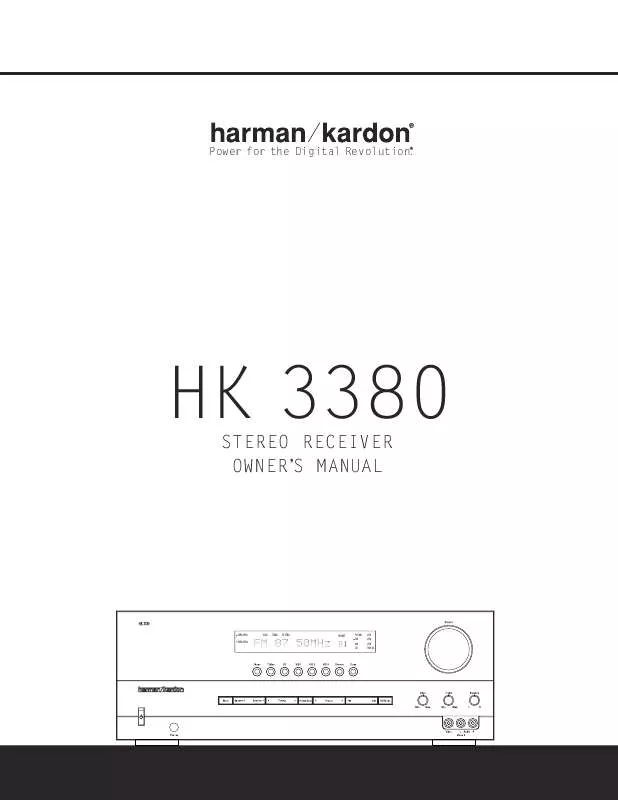 Mode d'emploi HARMAN KARDON HK3380
