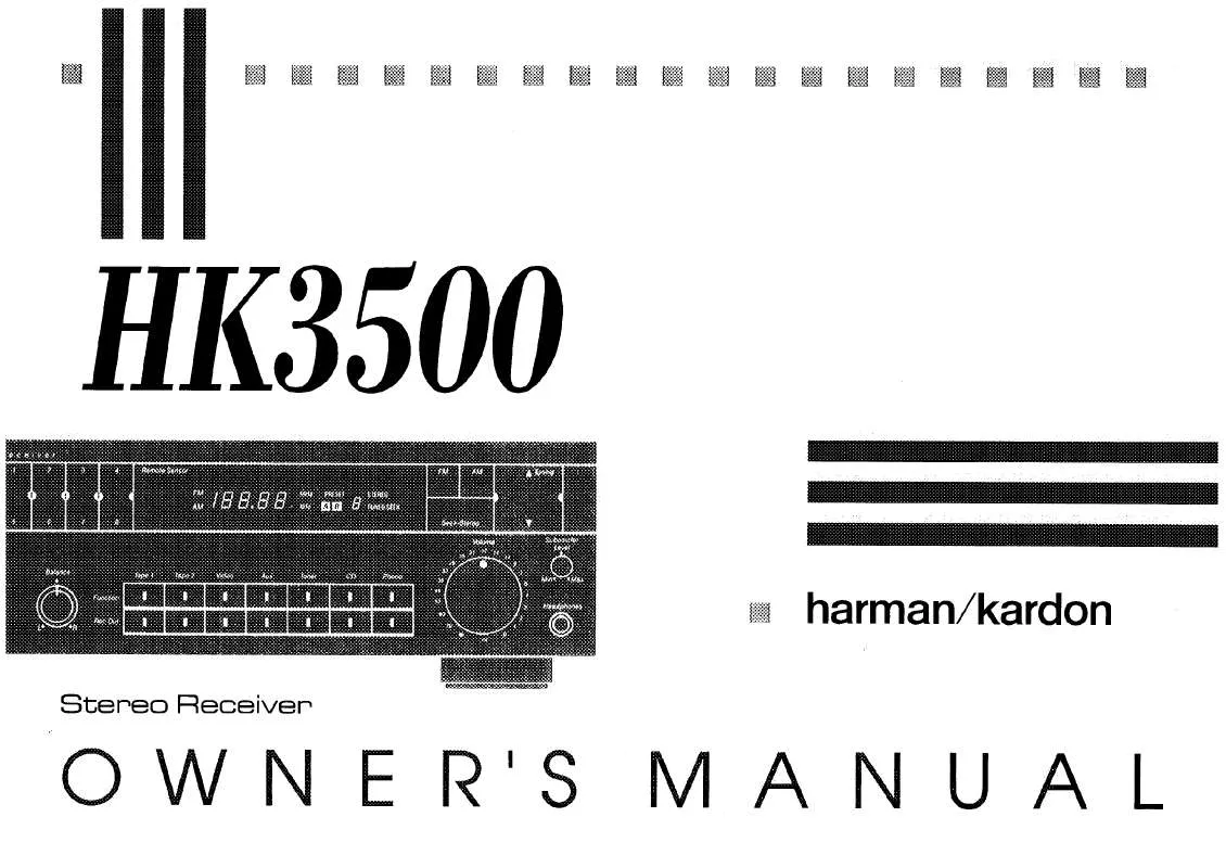 Mode d'emploi HARMAN KARDON HK3500
