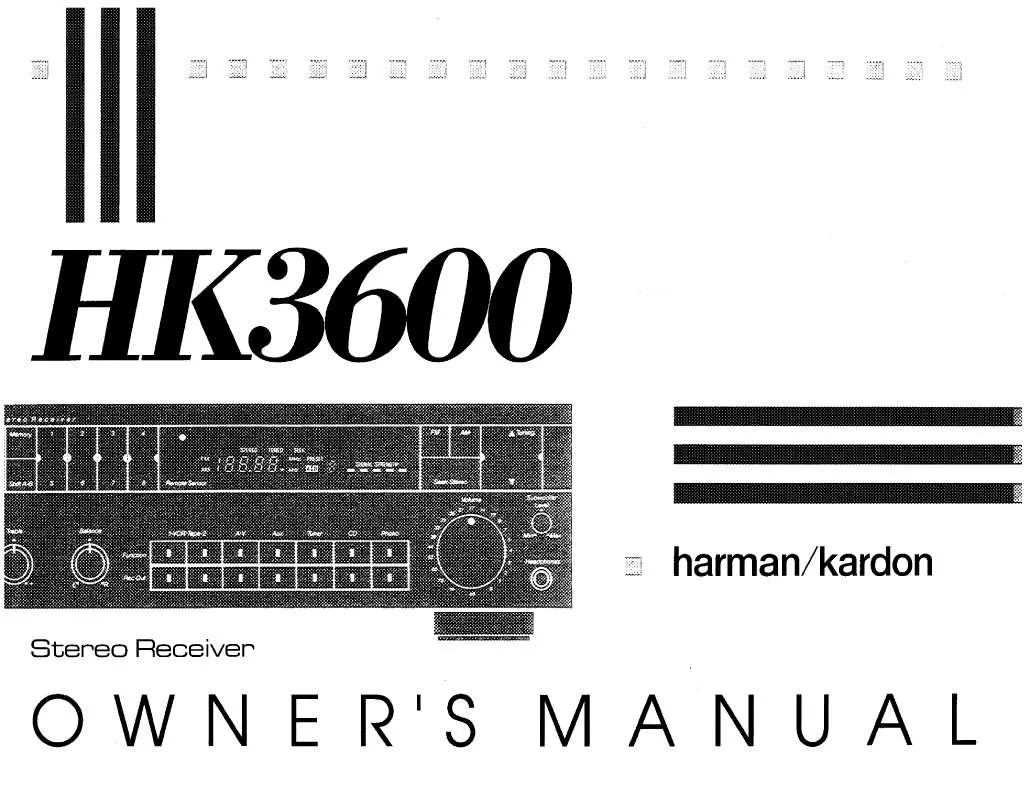 Mode d'emploi HARMAN KARDON HK3600