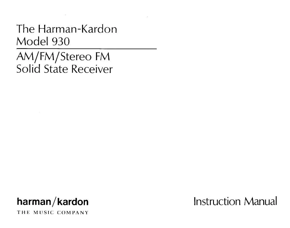 Mode d'emploi HARMAN KARDON HK930